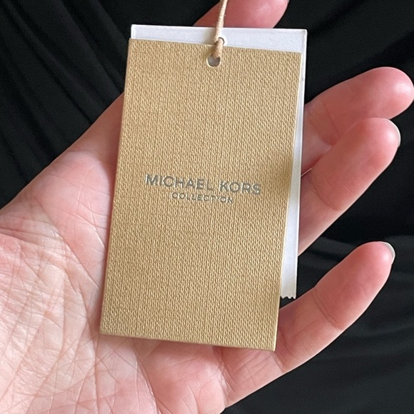 $1470 Michael Kors Collection NEW Black One Shoulder Sheath Dress Elegant Size 4 - Picture 4 of 7